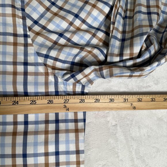 Peter Millar Shirt Men Size XXL Plaid Long Sleeve Single Pocket 100% Cotton EUC - Picture 7 of 10